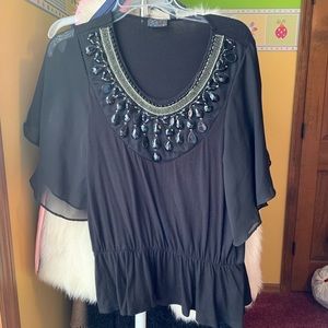 Black Peplum Blouse